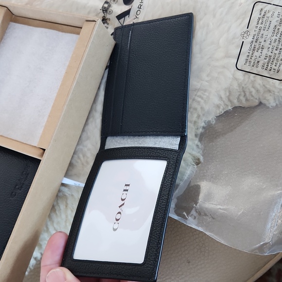 NWT IOB Coach Black Calf Leather 3 In 1 Wallets & Key Holder Set ๐ค๐ - Picture 9 of 15